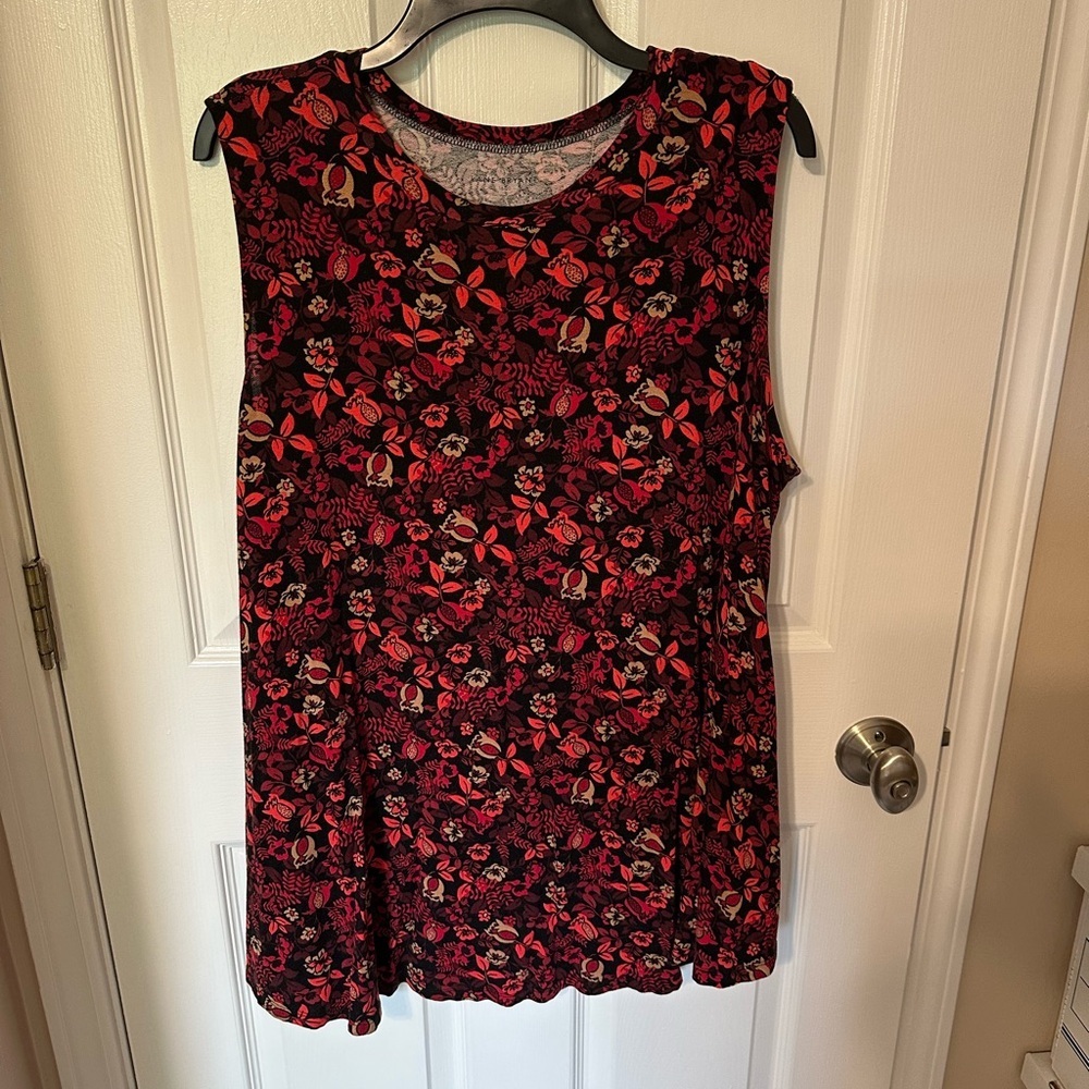 Lane Bryant Red and Black Floral Cami